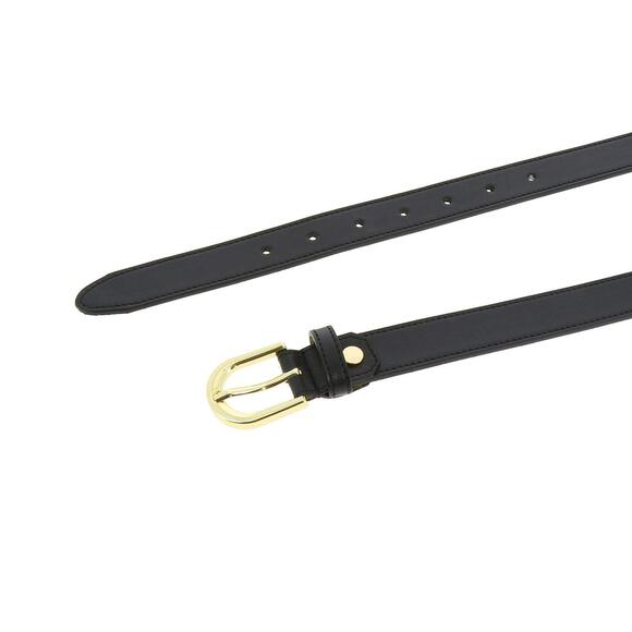 9683- Women Genuine Italian Leather Belt Luna, Made In France- Black